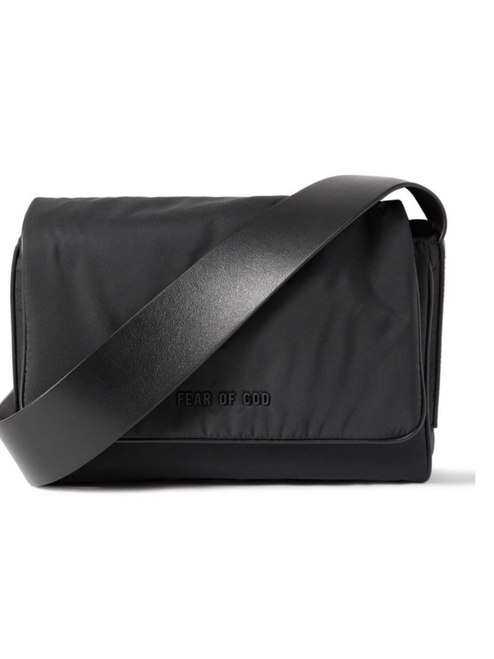 FEAR OF GOD Essentials Leather Nylon Black Crossbody Messenger Bag Pursue Light